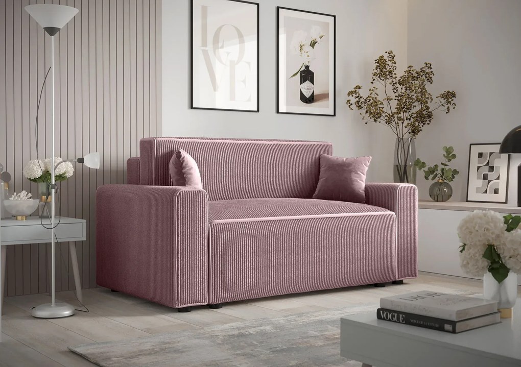 Różowa rozkładana sofa z pojemnikiem Z4-F02