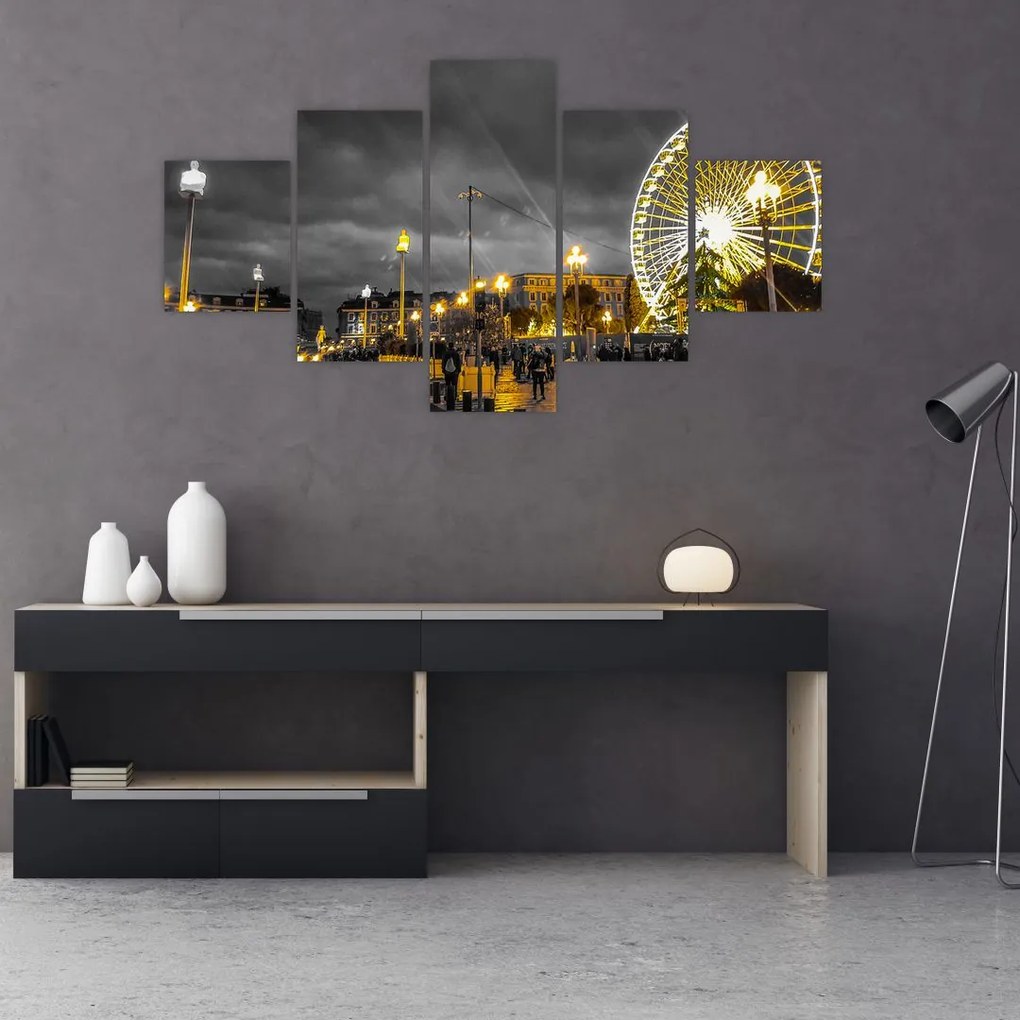 Obraz diabelskiego młyna o zmierzchu (125x70 cm)
