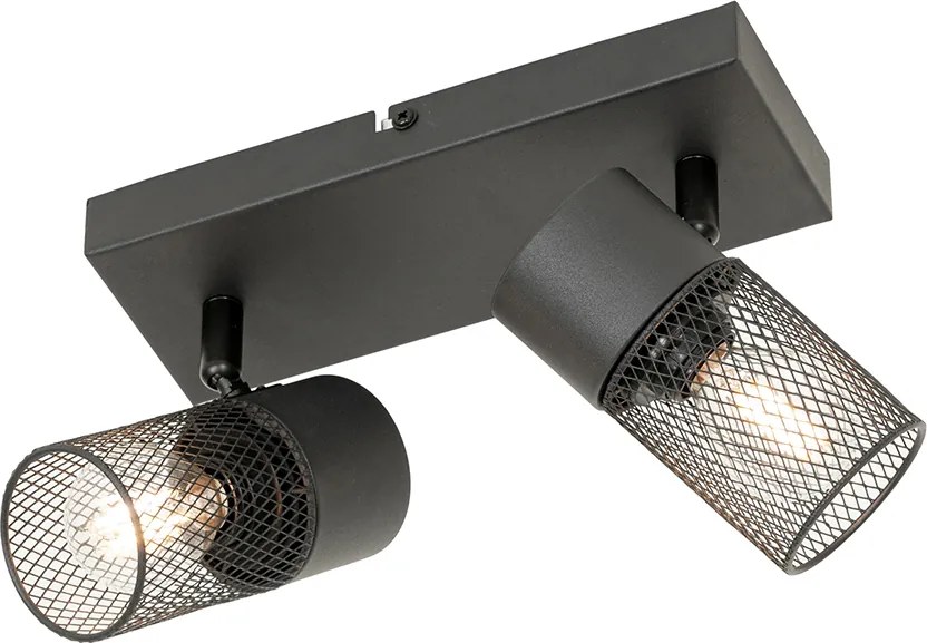 Industrialny reflektor czarny 2-punktowy regulowany - Jim
