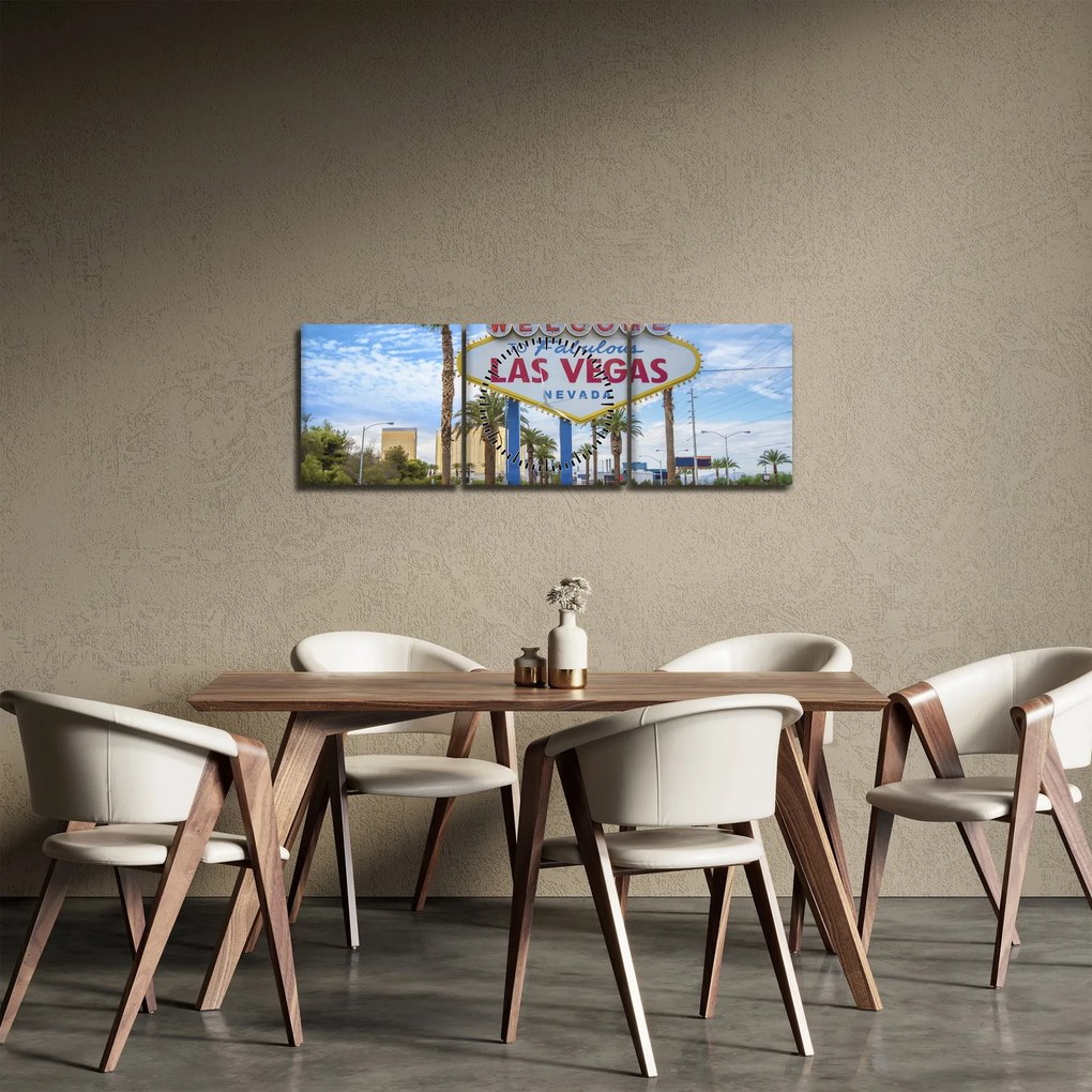 Obraz - Las Vegas (z zegarem) (90x30 cm)
