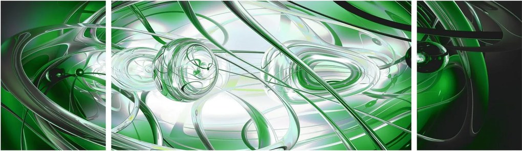 Zielony abstrakcyjny obraz (170x50 cm)