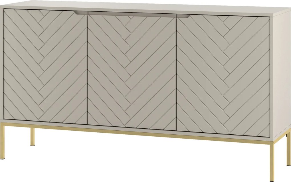 Komoda glamour ze wzorem jodełki Aspen 03 cashmere/złoty