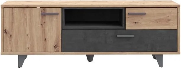 Młodzieżowa szafka RTV Raven 131 dąb artisan/beton