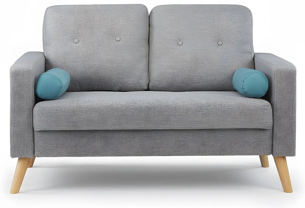 Kanapa 2-osobowa TATUM z tkaniny - Kolor szary melanż