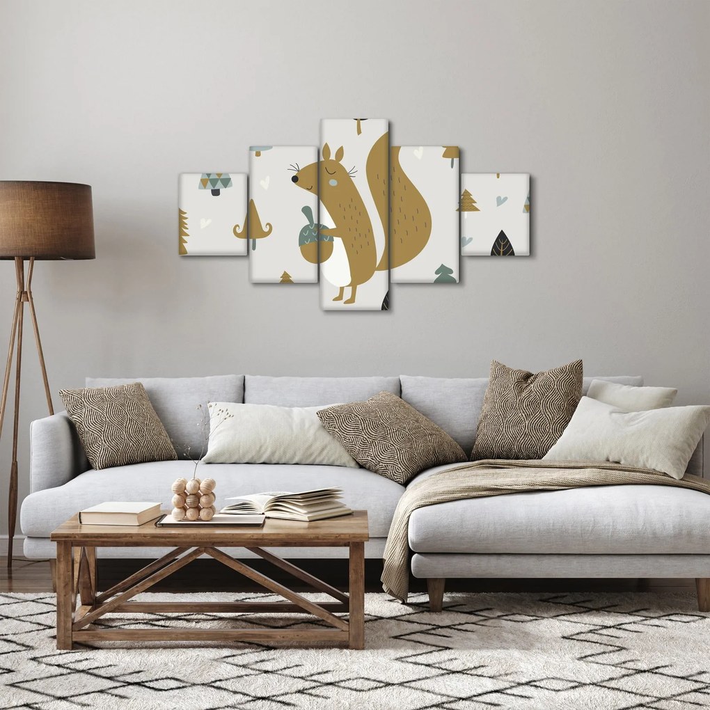 Obraz - Wiewiórka z orzechem (125x70 cm)