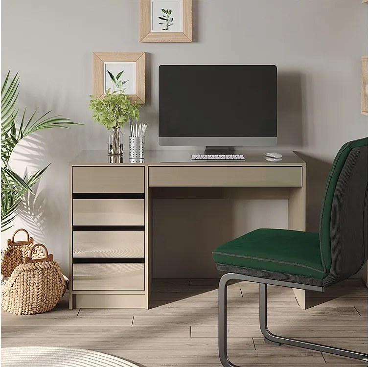 Biurko szary wysoki połysk 55x120x75 sherry