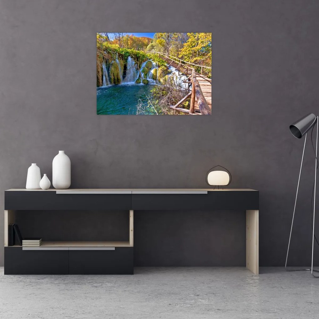 Obraz - Wejście na wodospady (70x50 cm)