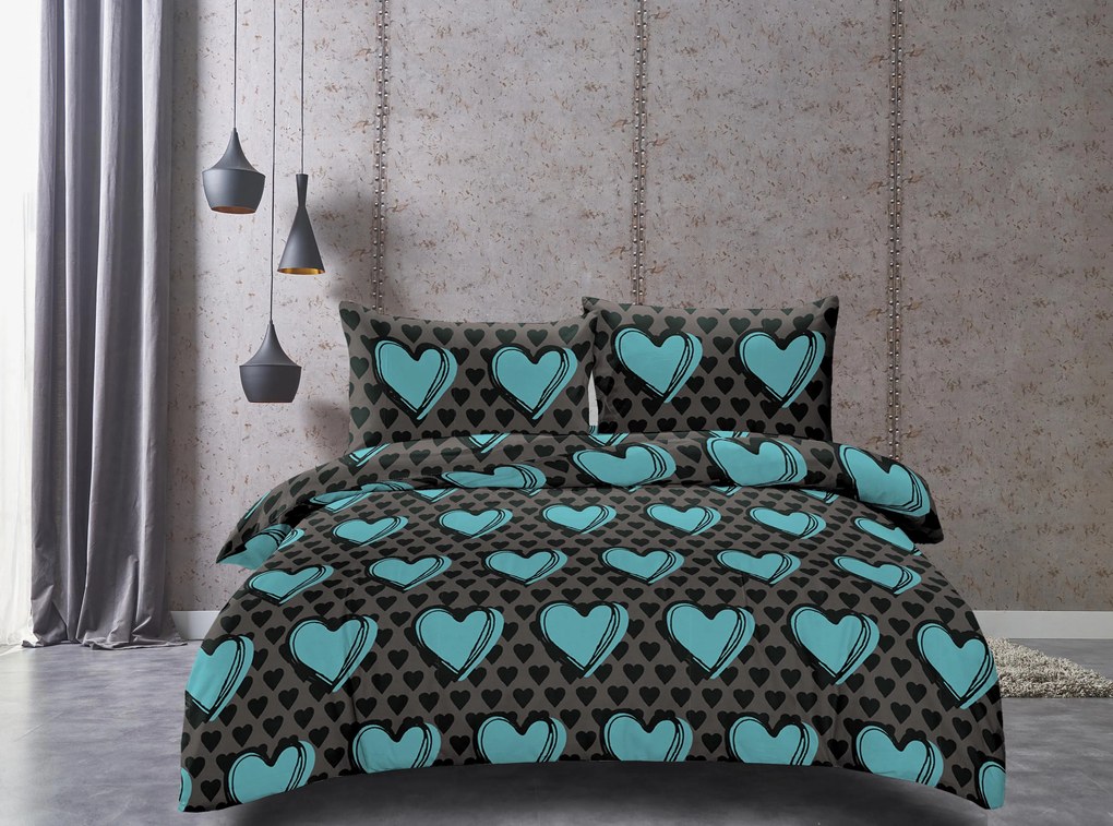 PrzytulneMieszkanie.pl PrzytulneMieszkanie.pl Pościel z mikrofibry KASUGA turkusowa Rozmiar pościeli: 2 szt 70 x 90 cm | 200 x 220 cm