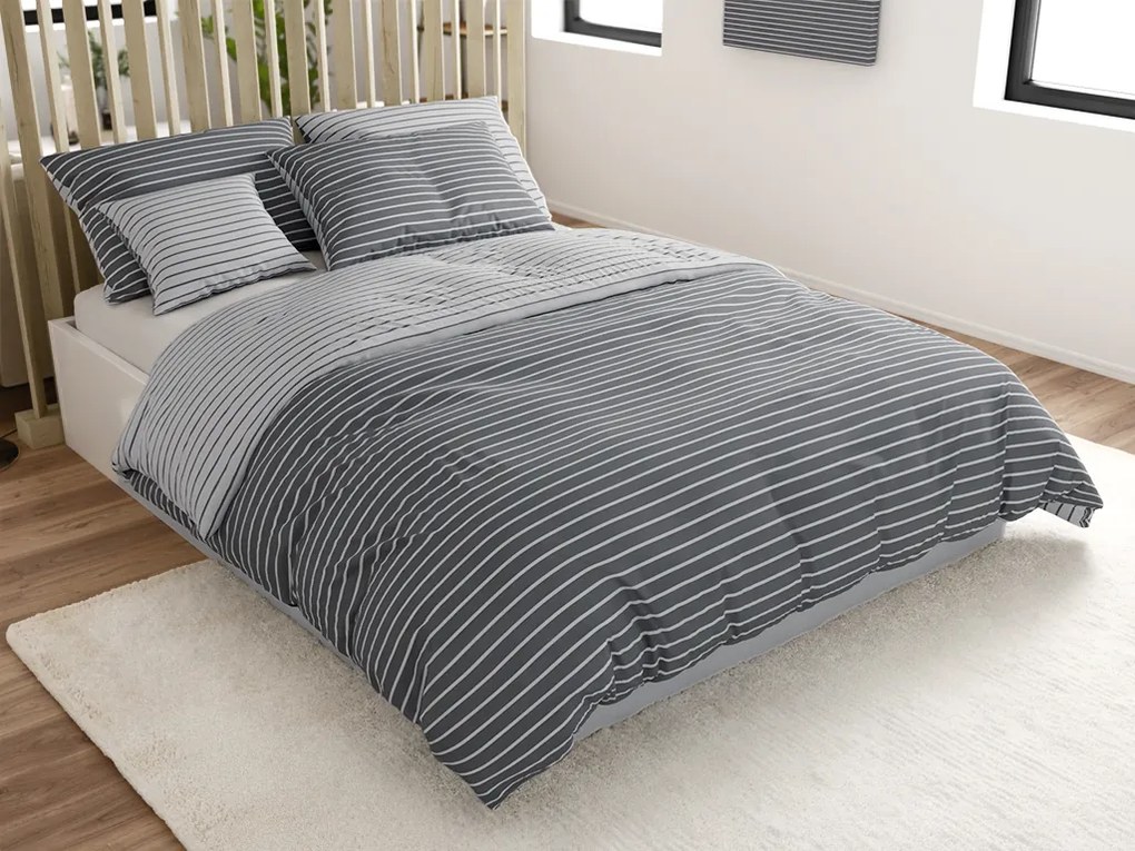 PrzytulneMieszkanie.pl PrzytulneMieszkanie.pl Pościel z bawełny Renforcé CAPRIVI szara guzik Rozmiar pościeli: 70 x 90 cm | 140 x 220 cm
