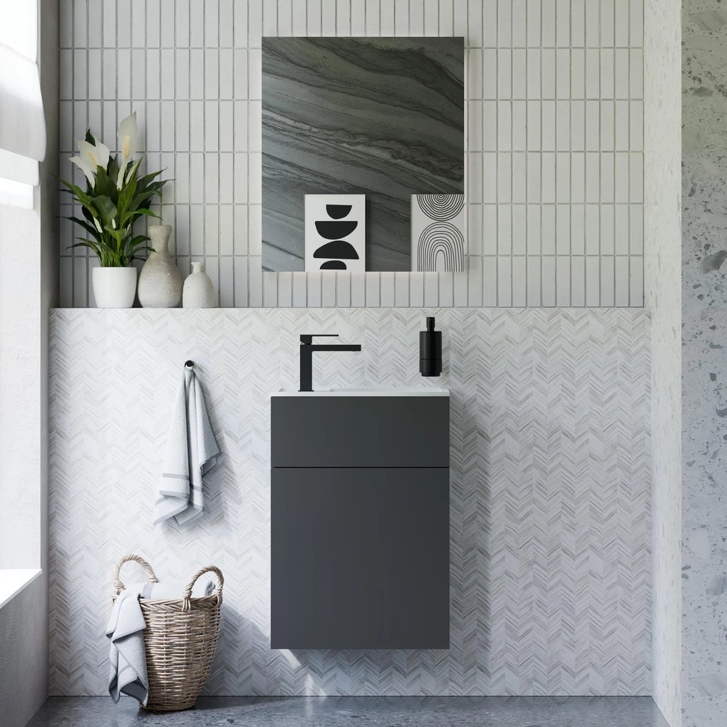 Badmöbel-Set KONDA 50 cm mit Mineralguss Waschbecken