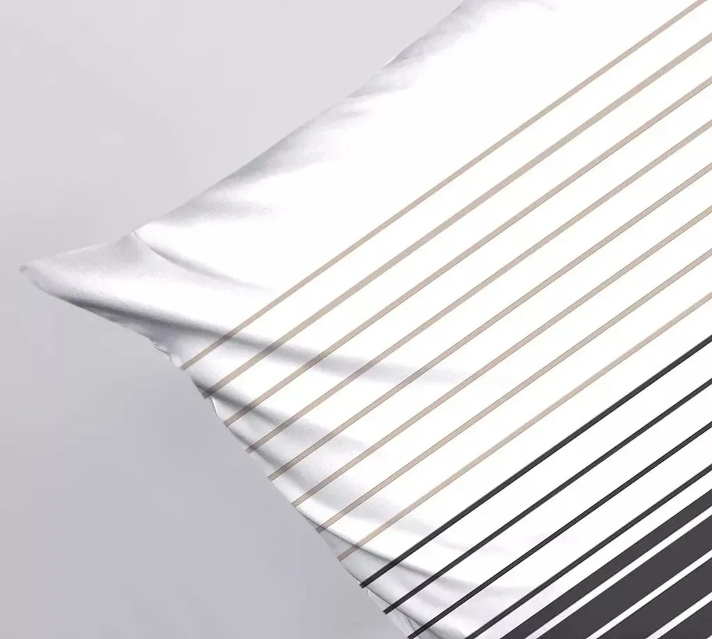 Pościel Bawełniana Greno Premium Bianco Nero 160x200 Czarna GRENO