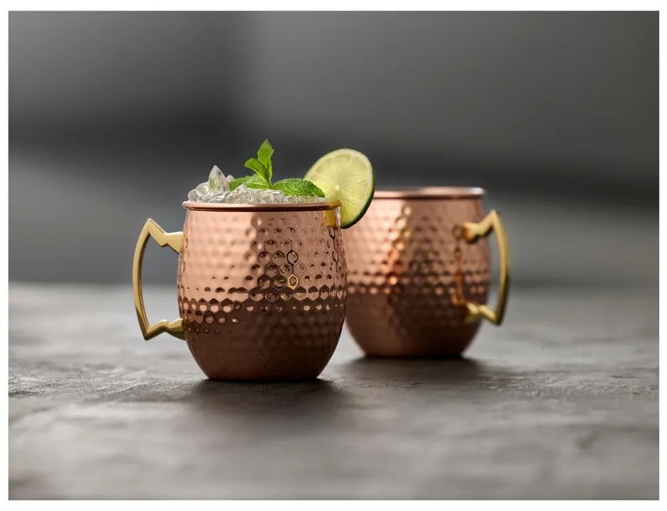 Stalowe kubki w kolorze miedzi zestaw 2 szt. 400 ml Moscow Mule – Lyngby Glas