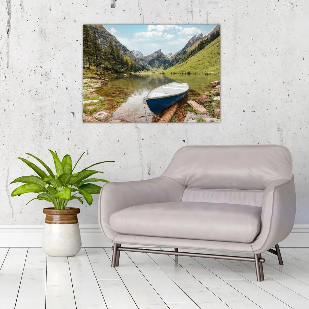 Obraz na szkle - Seealpsee, jezioro w Szwajcarii (70x50 cm)