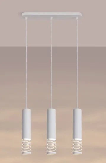 Biała wisząca lampa na listwie C0-B34