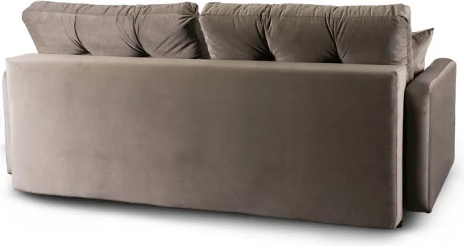 Sofa z Funkcją Spania SEUL Rozkładana Dwuosobowa Welurowa Beżowa Nowoczesna do Salonu