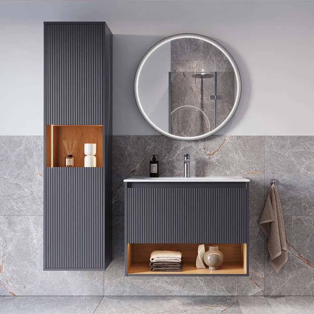 Badmöbelset BELDIVO 80 cm mit Waschbecken