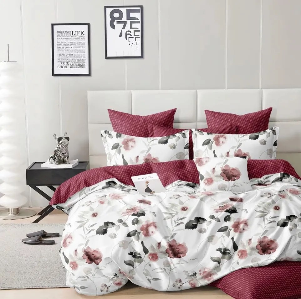 PrzytulneMieszkanie.pl PrzytulneMieszkanie.pl Dwustronna pościel DUO SENSE ROSALIA wzorzysta + poszewka na poduszkę 40x50 cm GRATIS Rozmiar pościeli: 70 x 90 cm | 140 x 200 cm