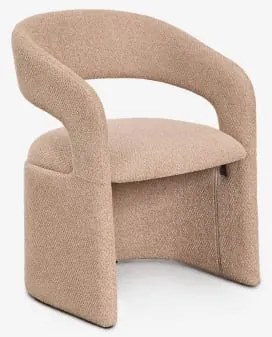 Fotel Tapicerowany Jules Gruby Chenille Latte Brown - Sklum