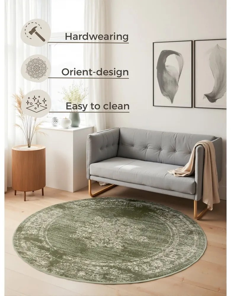 Zielony okrągły dywan ø 120 cm Gloria Lydia – Hanse Home