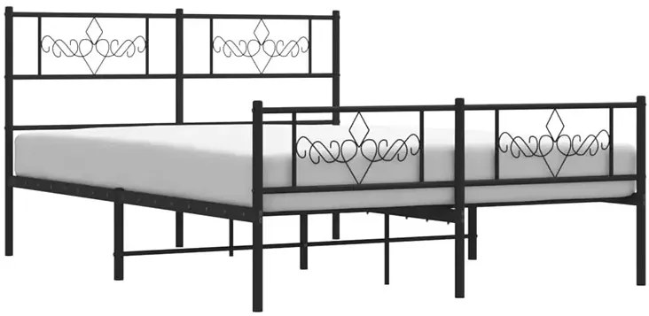 Czarne metalowe łóżko małżeńskie 140x200cm - Radina