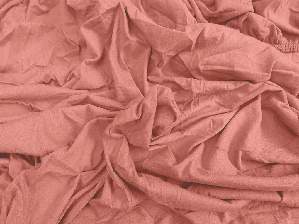 PrzytulneMieszkanie.pl Prześcieradło jersey staroróżowe 90 x 200 cm