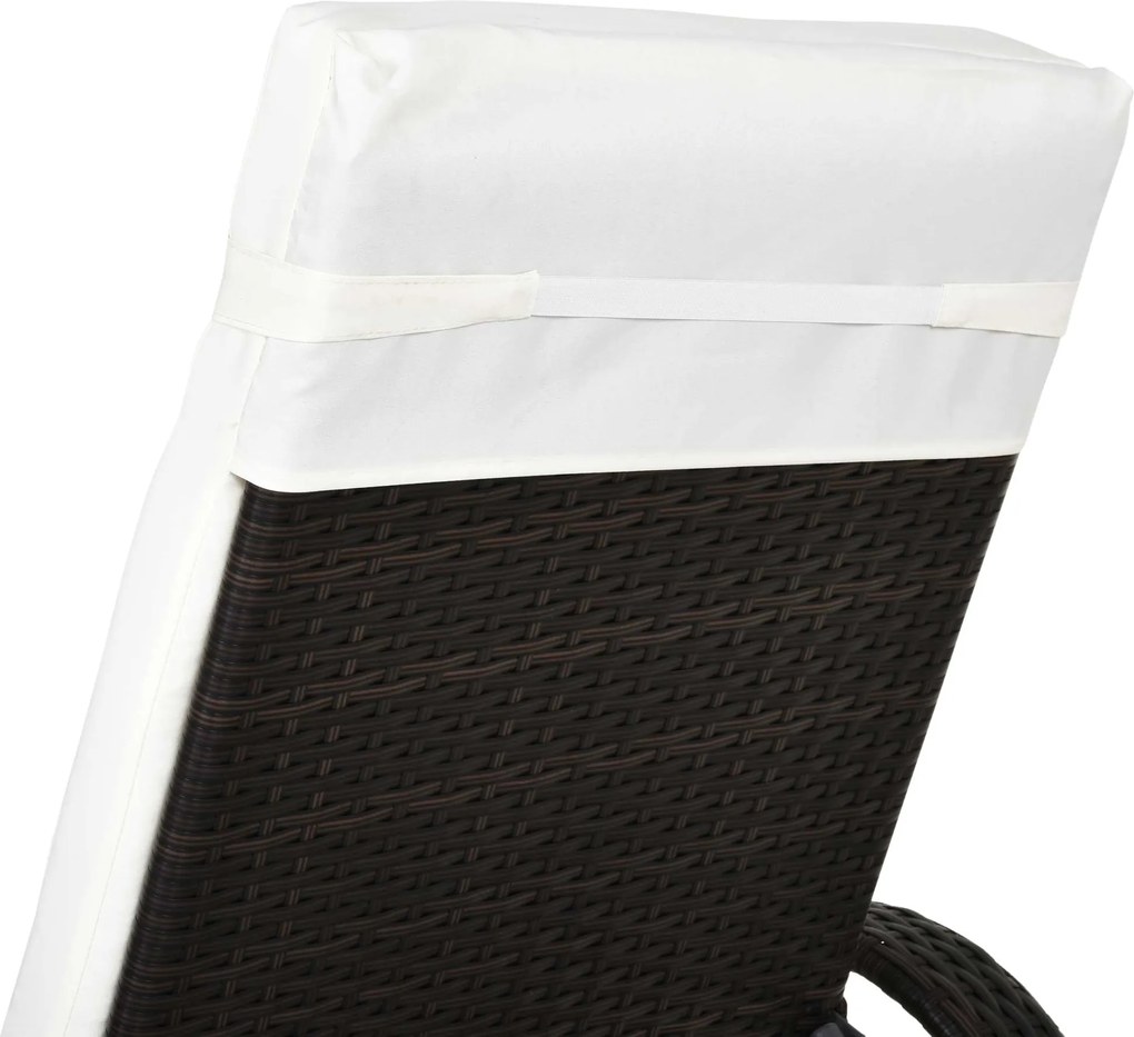 Outsunny mobilny leżak ogrodowy leżak leżak rattanowy mebel ogrodowy brązowy