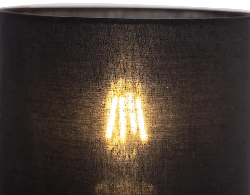 Lampa ścienna w stylu art deco czarna z czarnym bawełnianym abażurem - Stacca ArtDeco Oswietlenie wewnetrzne