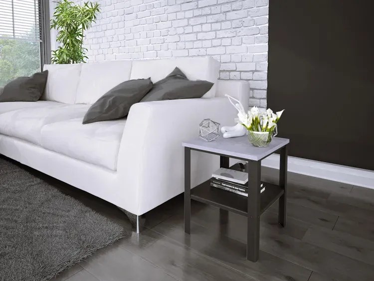 Stolik kawowy w stylu loft czarny + beton - Sufix 4X