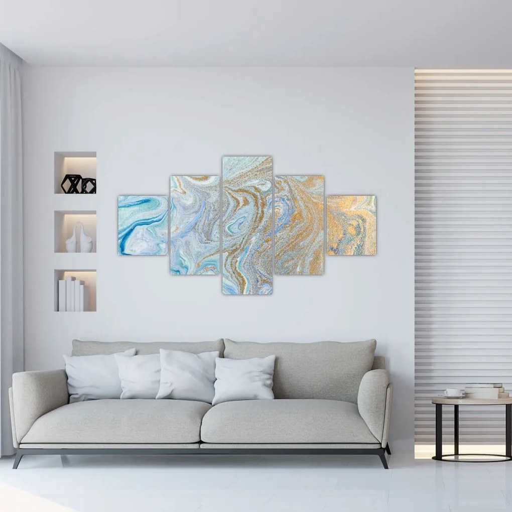 Obraz - Niebieski marmur (125x70 cm)