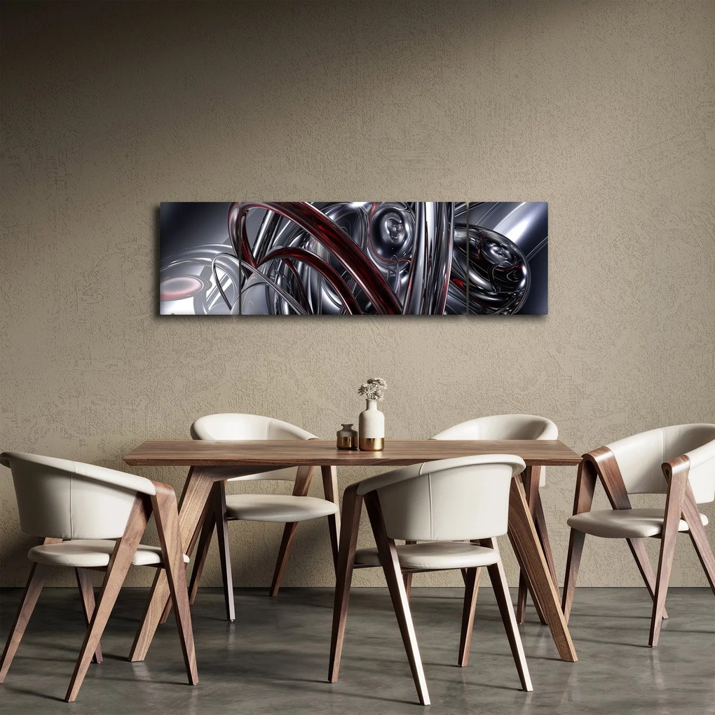 Obraz szarej abstrakcji (170x50 cm)