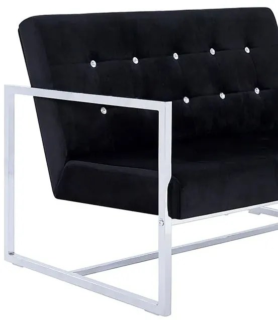 Zgrabna 2-osobowa sofa Aparro - aksamit, czarna