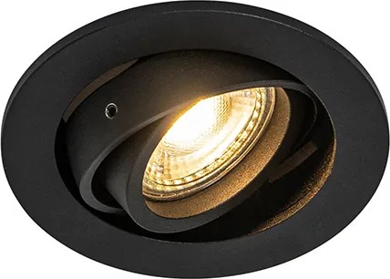 Zestaw 6 nowoczesnych reflektorów wpuszczanych, czarnych, z możliwością regulacji - Club