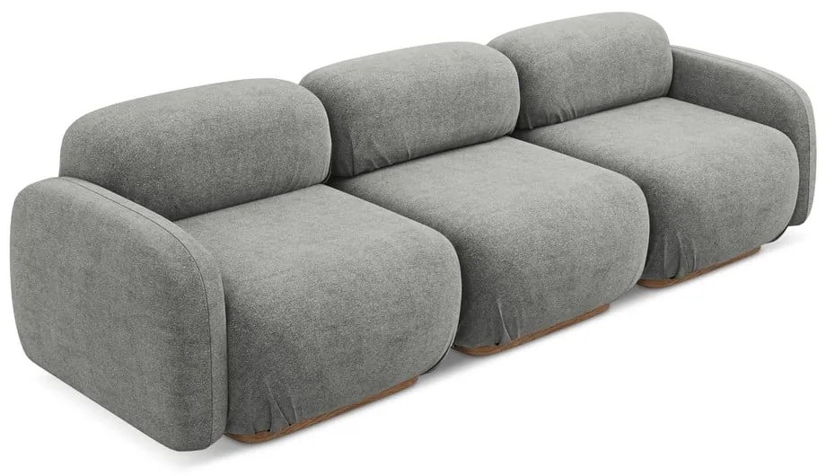 Szara sofa modułowa z materiału bouclé 270 cm Ailani – Makamii