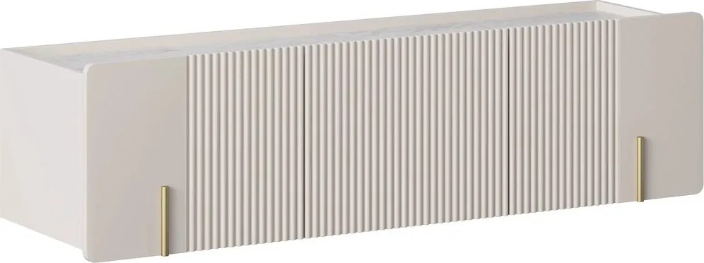 Szafka RTV Malmi 150 cm wisząca - kaszmir / crema bianca / złoty