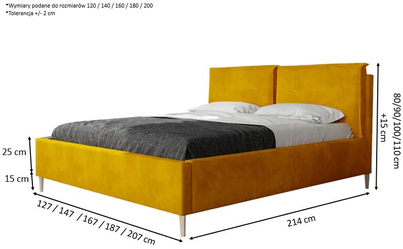 Zestaw VERO SLIM + 2 STOLIKI - 140x200
