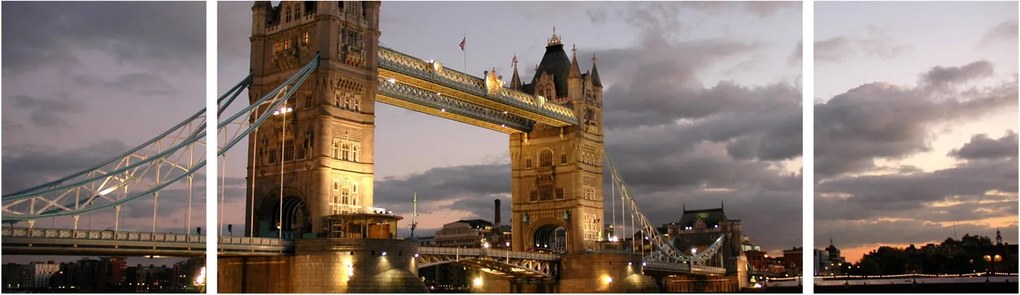 Obraz - Tower Bridge nocą (170x50 cm)