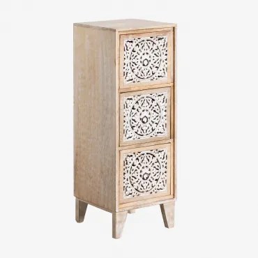 Komoda 25x25 Cm Z Drewna Mango Mekel Naturalna - Sklum