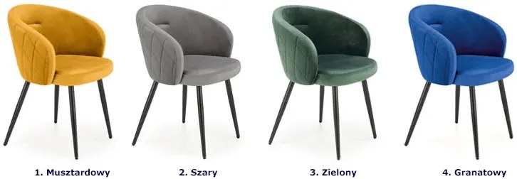 Granatowe welurowe krzesło kubełkowe E6-Z52