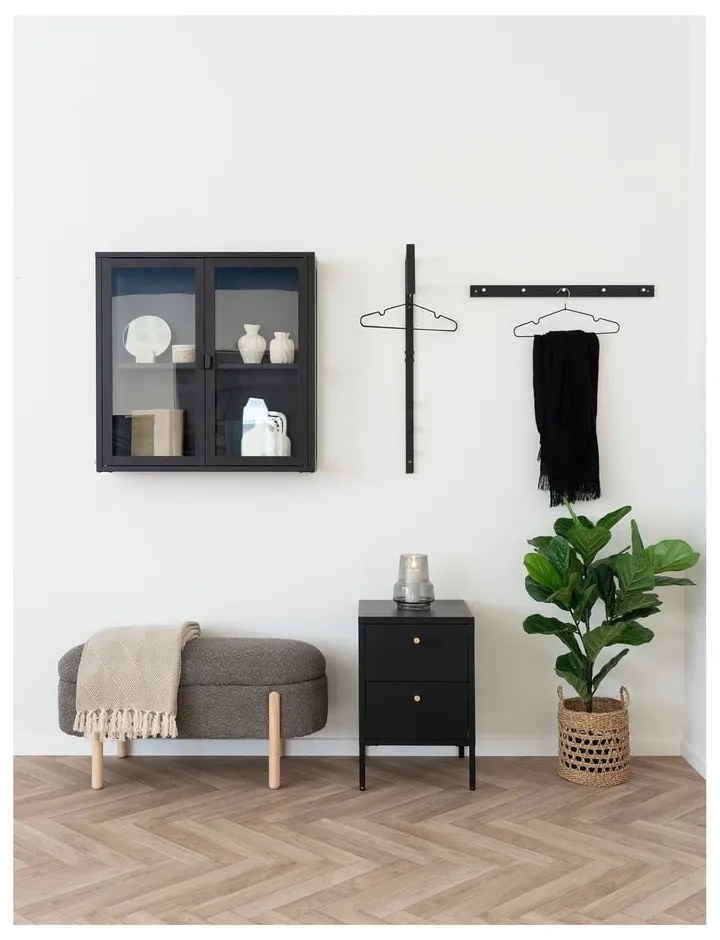 Brązowa ławka z materiału bouclé Branca – House Nordic