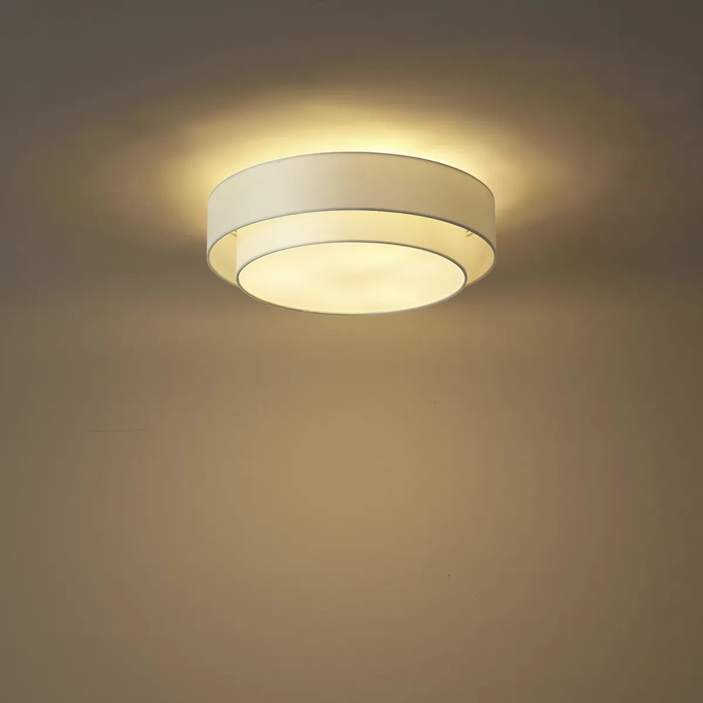 Nowoczesna lampa sufitowa biała 50 cm 3-punktowa - Drum Duo