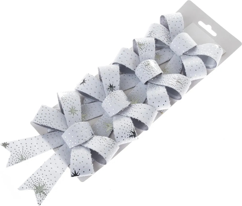 Ozdoba świąteczna Wstążki, gwiazdki, zestaw 4 szt., 10 x 16 cm