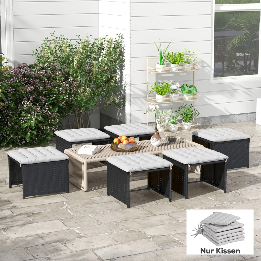 Outsunny Poduszka siedzeniowa do ogrodu z pikowaniem, 40 x 40 x 4 cm, jasnoszary