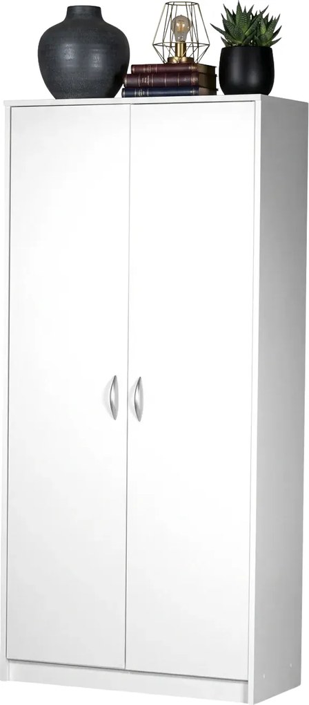 Biała szafa biurowa z półkami W7-P58