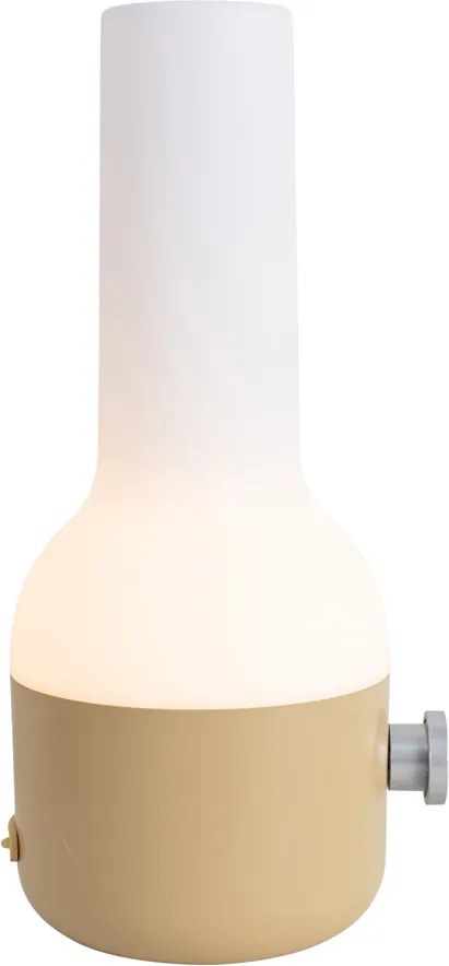 Zestaw 2 zewnętrznych lamp stołowych złotych z białym, z ładowalnym LED - Haard
