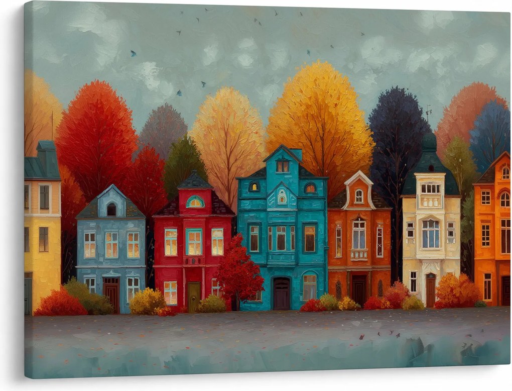 Obraz - Malowane jesienne miasto (70x50 cm)