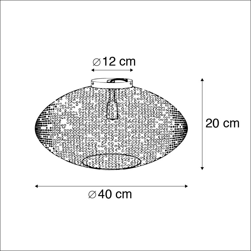 Orientalna lampa sufitowa czarna i złota 40 cm - RadianceKolonialny Oswietlenie wewnetrzne