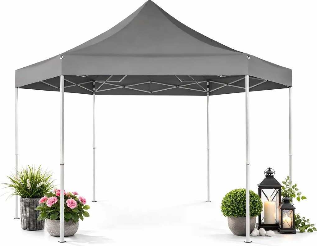 Szary rozkładany namiot ogrodowy M2-B01