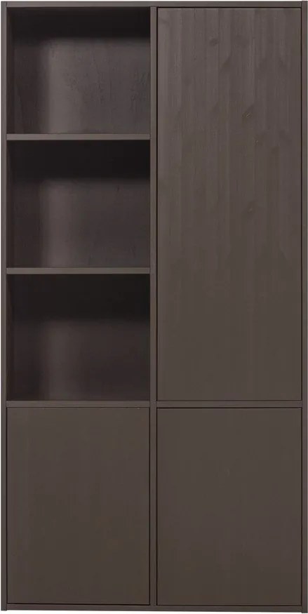 Ciemnobrązowa szafka modułowa z litego drewna sosnowego 108x215 cm Meggy – WOOOD