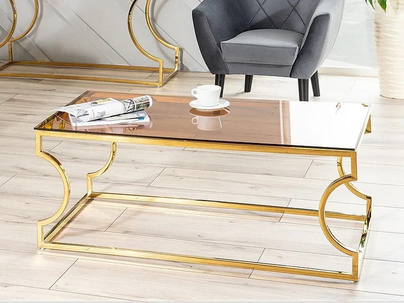 ŁAWA KENZO A SZKŁO DYMIONE BURSZTYNOWE/ZŁOTY 120X60 SIGNAL