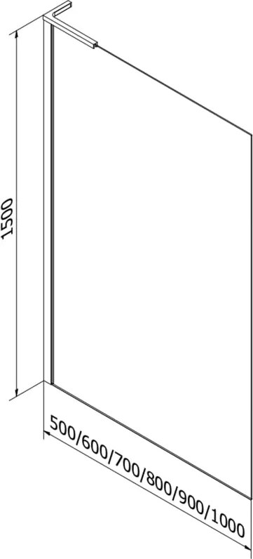 Mexen Next L parawan nawannowy 1-skrzydłowy 50 x 150 cm, transparent, chrom - 895-050-000-03-00-01